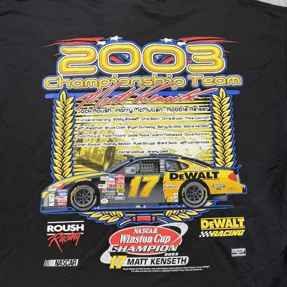 Vintage 2003 Matt Kenseth NASCAR Winston Cup Champion T-Shirt XXL‎ Dewalt NWT